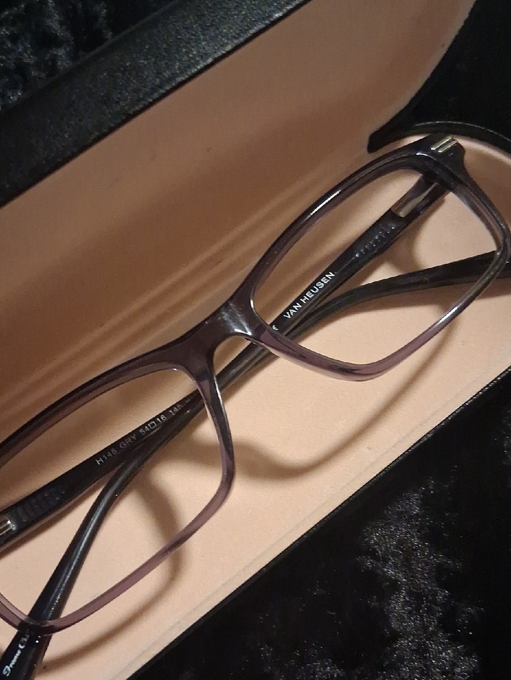 Van Heusen smoky Grey Crystal Rectangle Frames.